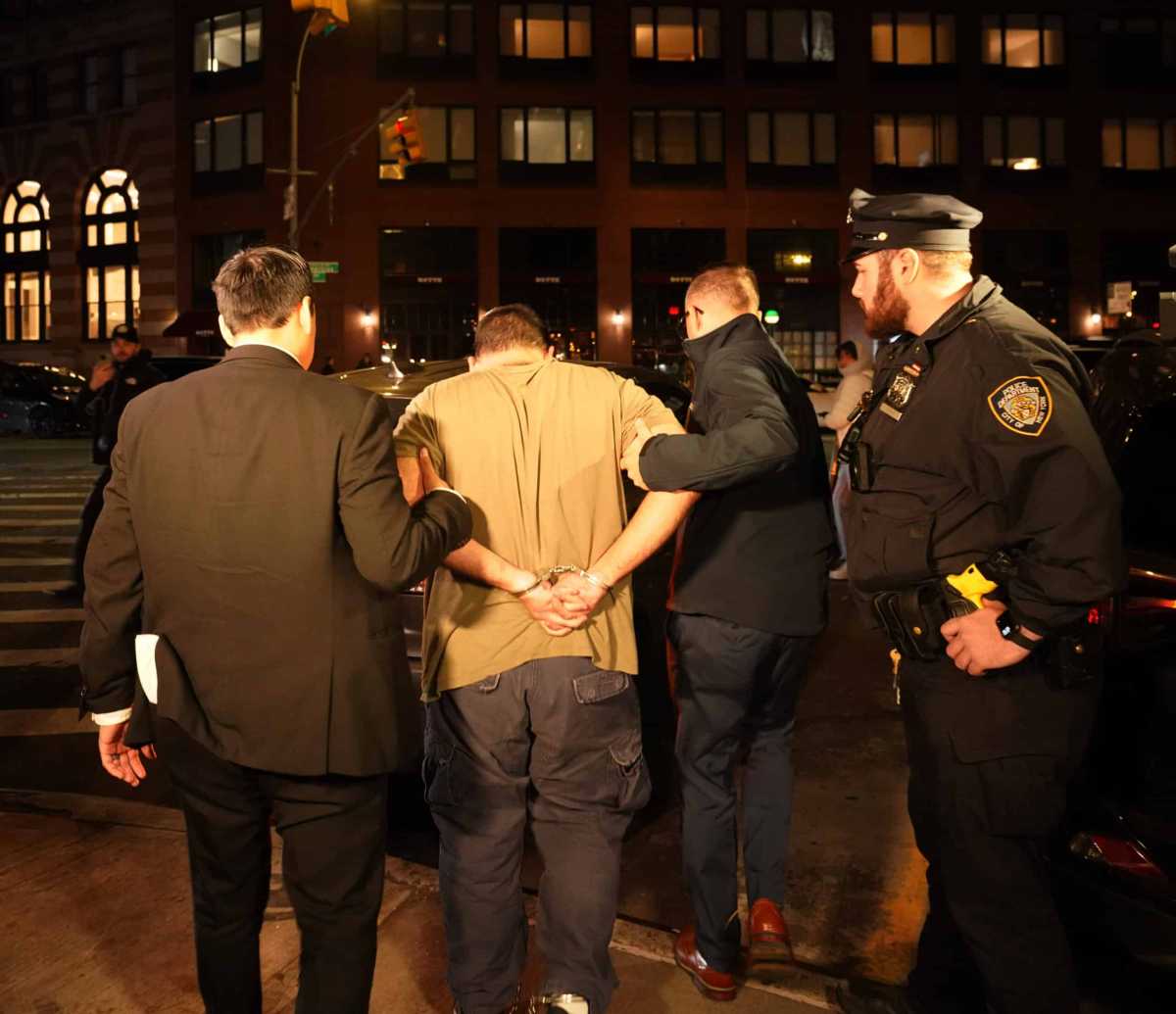NYPD officers make an arrest