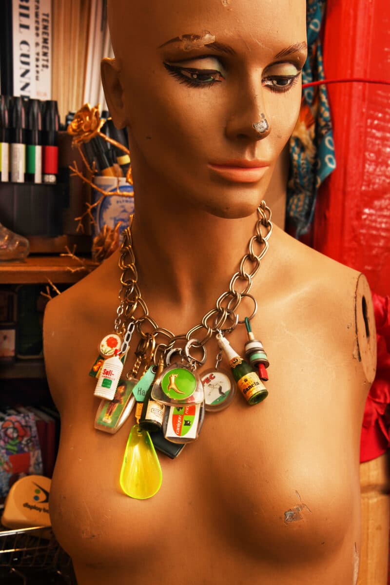 One of the unique "Vintage French Promotional Necklace" line sourced from flea markets in France and handmade by Le Goff