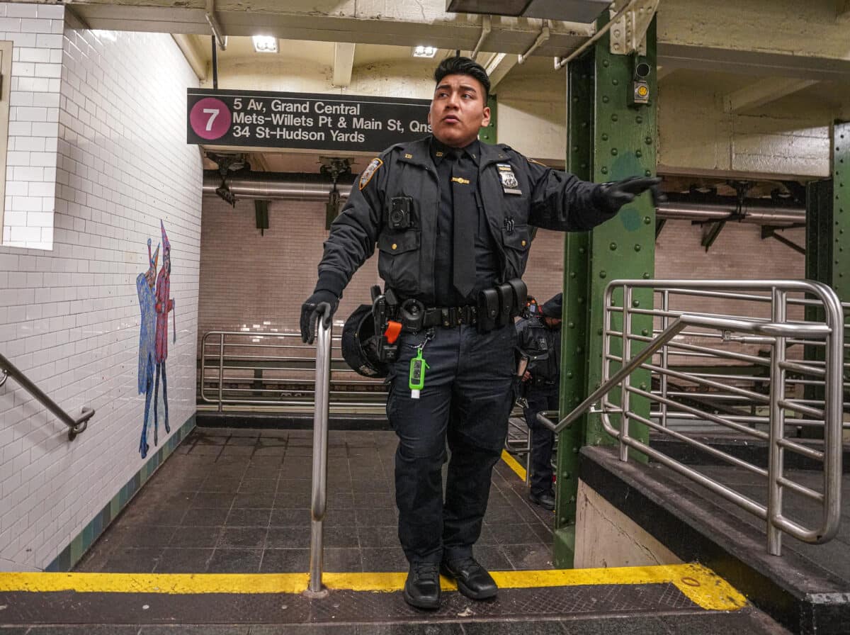 Officer at Times Square station after man stabbed