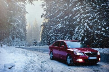 travel accessories: car driving in winter