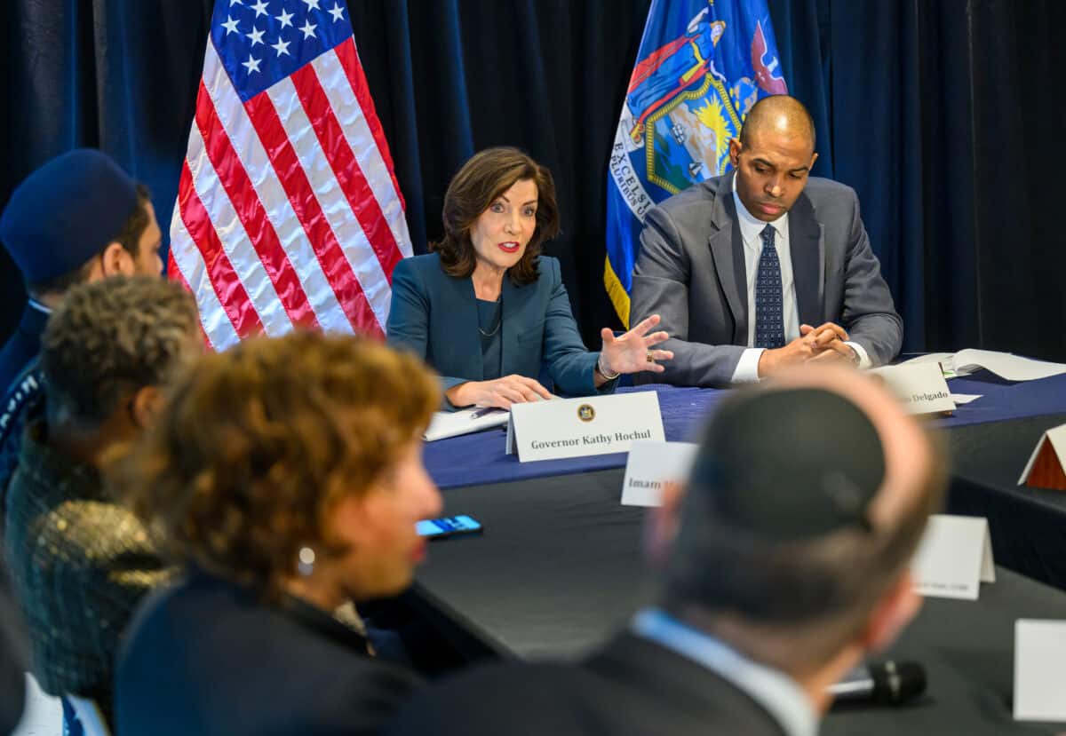 War on hate crimes: Hochul launches massive effort to stop bias-motivated attacks on New Yorkers 3 Gov. Kathy Hochul and Lieutenant Gov. Antonio Delgado at roundtable discussion