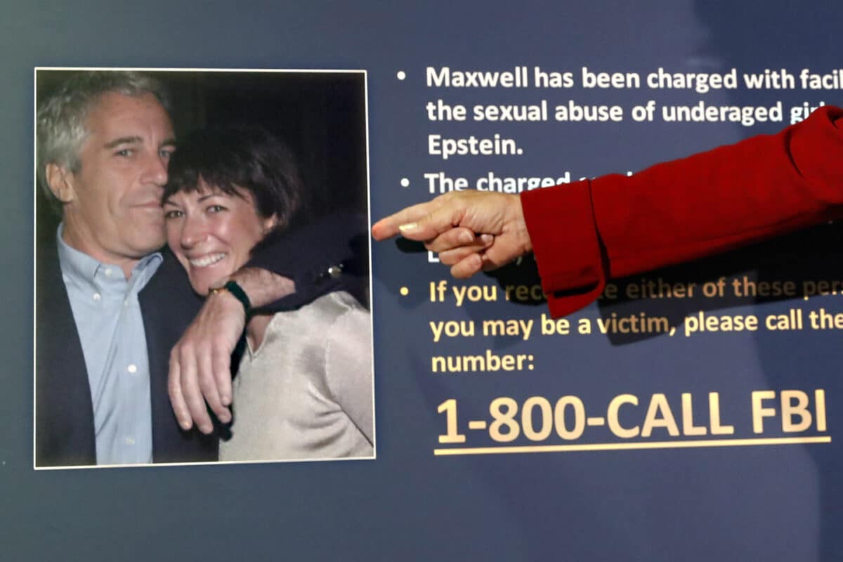 Poster of Jeffrey Epstein and Ghislaine Maxwell