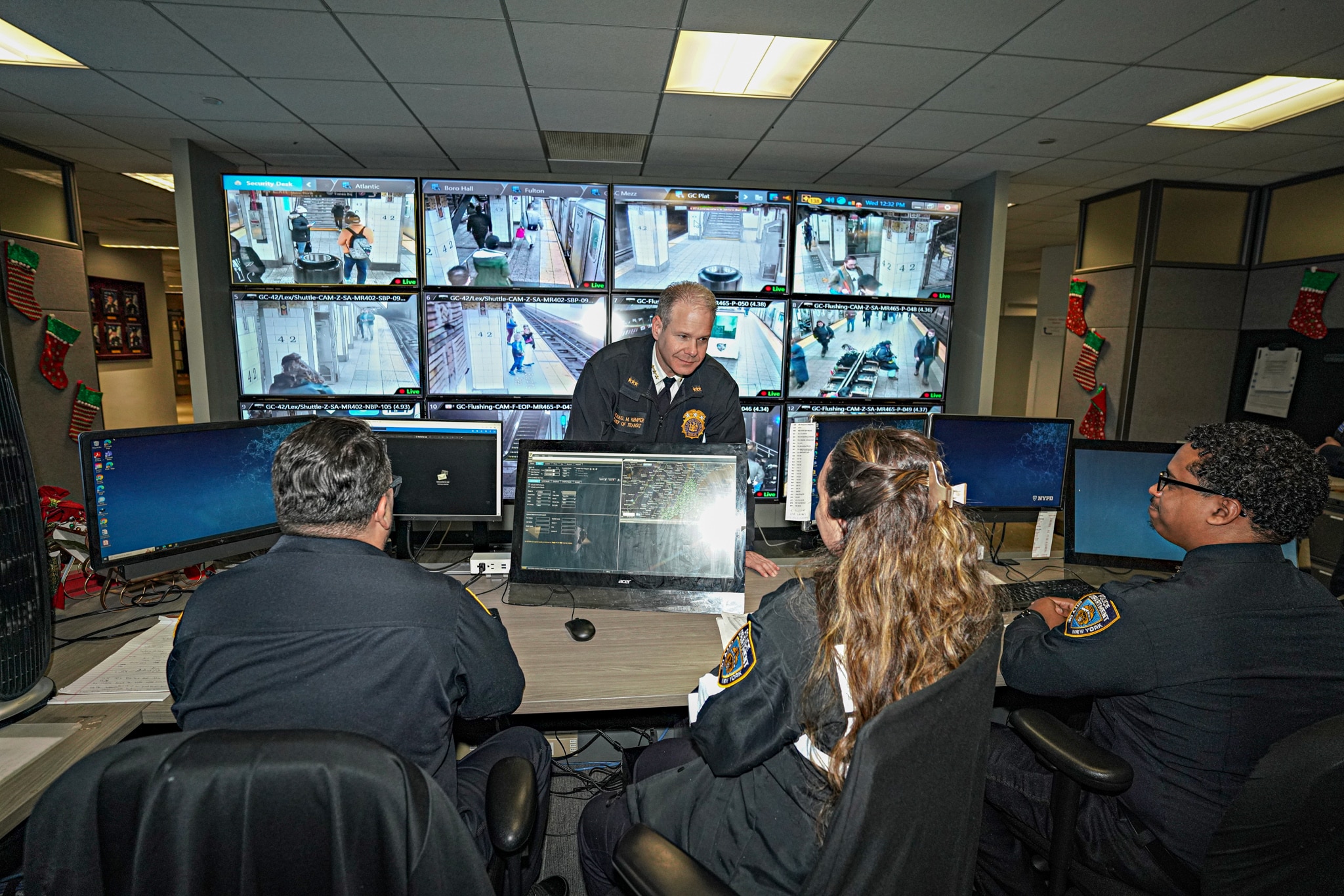 EXCLUSIVE | Go inside the NYPD's operation center that's keeping an eye on the entire subway system from one screen-filled hub 6 The NYPD Brooklyn Joint Operation Center, a hub where cops watch thousands of live surveillance cameras from inside the subway system in a continued attempt to drive down transit crime