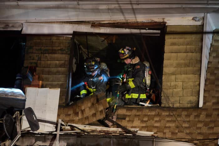 The fire overtook the wood frame building at around 6 p.m.