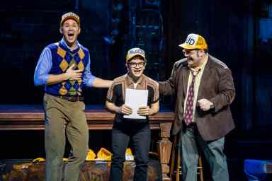 Gutenberg! The Musical! cameo by Gaten Matarazzo with Andrew Rannells and Josh Gad