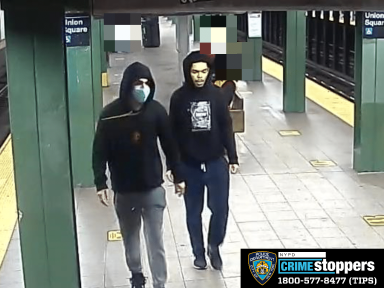 The suspects wanted in the knifepoint robbery in the Flatiron District on Jan. 26.