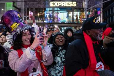 New Year's revelers in Times Square 2024