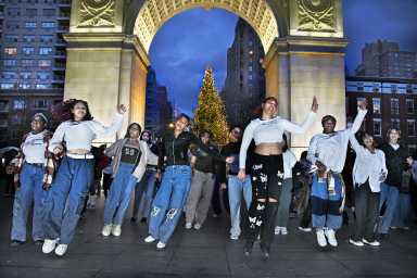 Dance-off at Washington Square Park