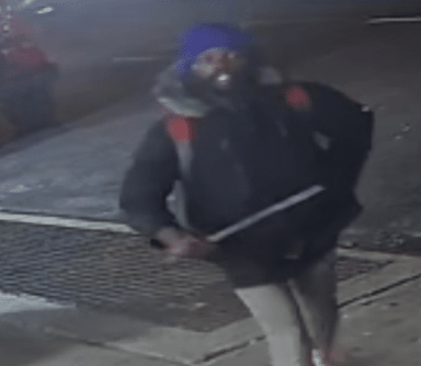 The suspect who attacked a woman with a baseball bat.