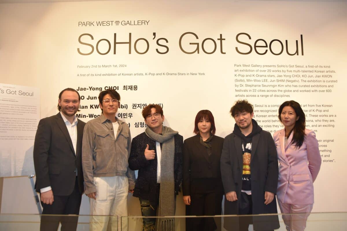 Block, Ko Jun, Lee, Kwon, Choi and Dr Kim at the Soho exhibit "SoHo's Got Seoul."