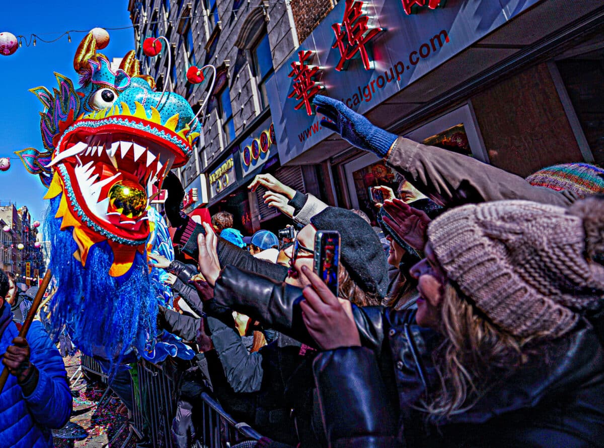 Lunar New Year celebration in Chinatown features dragon dance