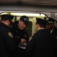 NYPD officers at scene of subway crime