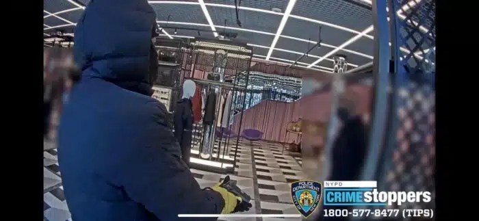 Police have released surveillance footage from the brazen daylight robbery of the Gucci store in the Meatpacking District on Monday, showing just how the caper was pulled off.
