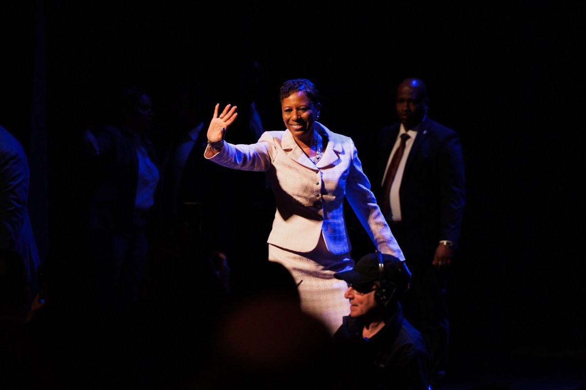 City Council Speaker Adrienne Adams speaks during her state of the city speech at Brooklyn Academy of Music