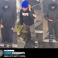 police photo of three male suspects wearing mostly black, wanted for robberies in Manhattan, Bronx