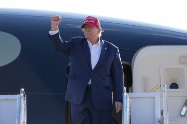 Donald Trump raising fist