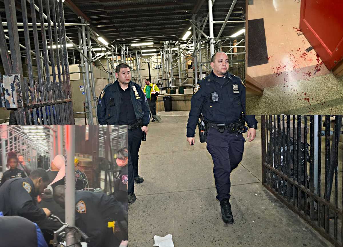 Police at scene of stabbing at Kips Bay shelter