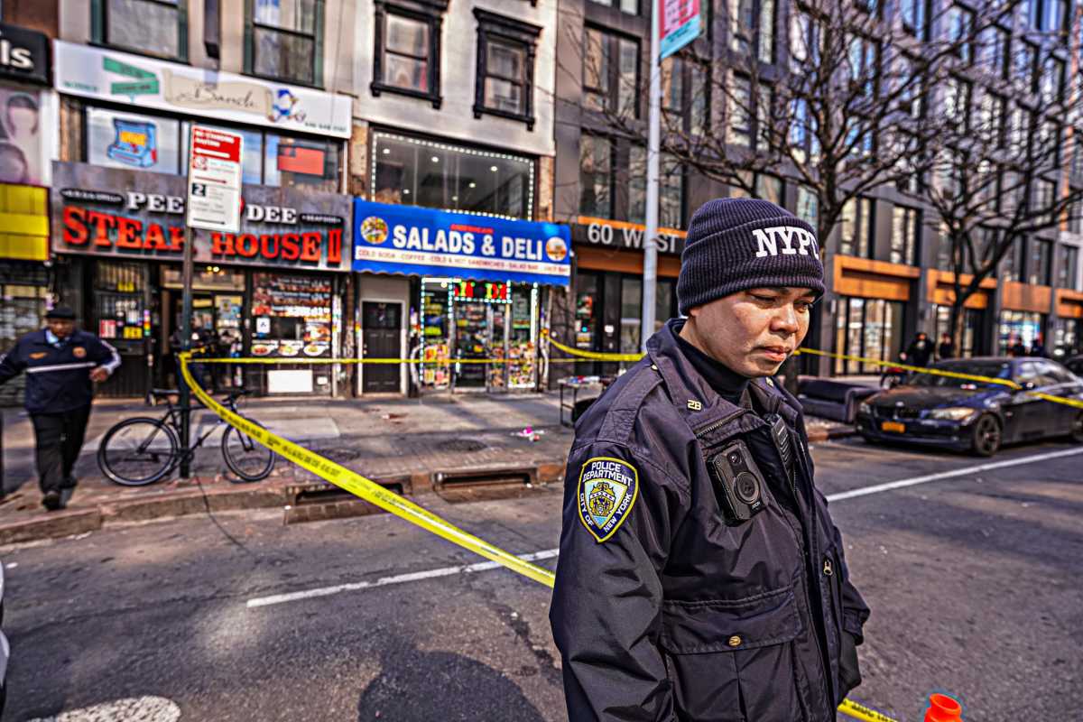 An officer at a crime scene