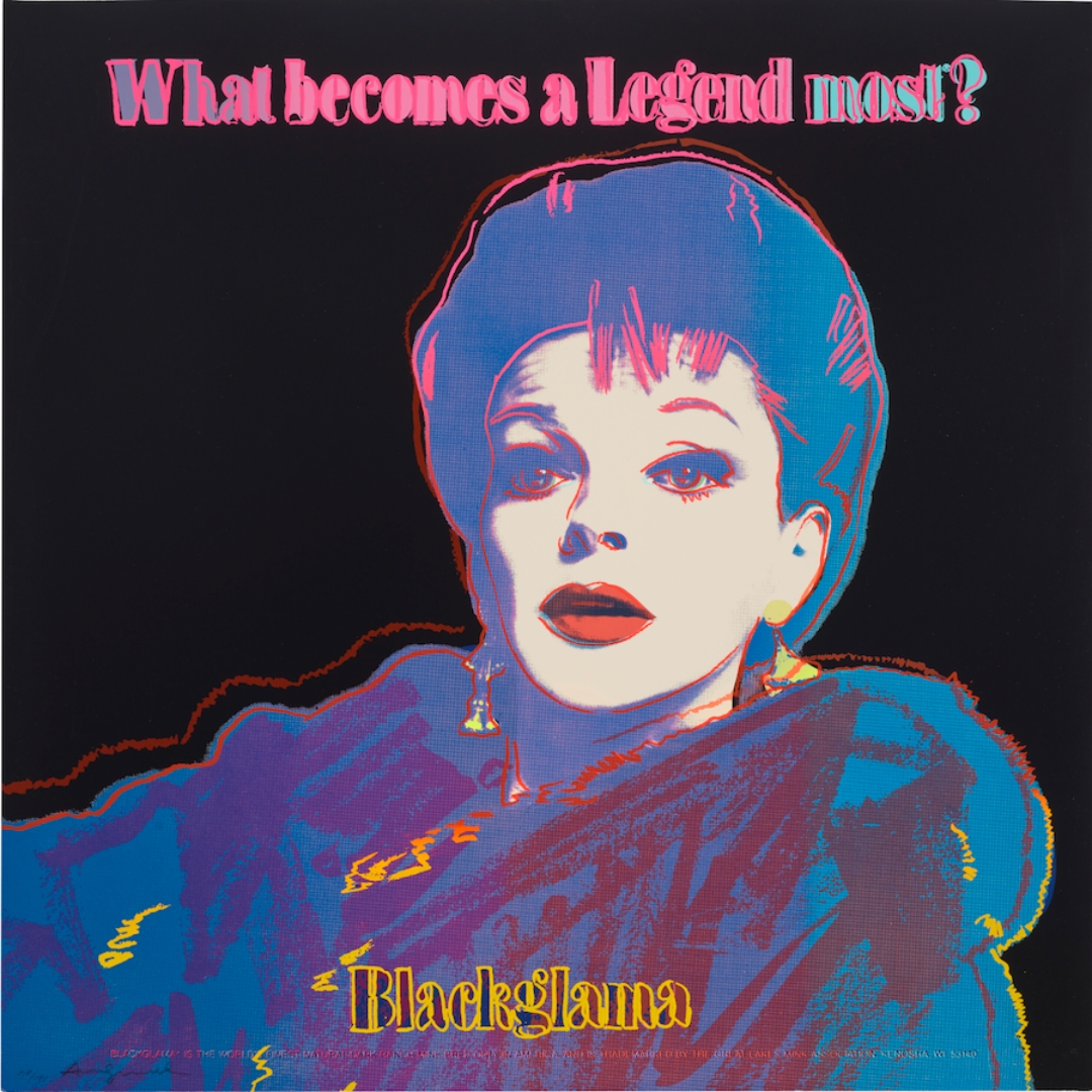 Judy Garland pop art depicted by BlackGlama