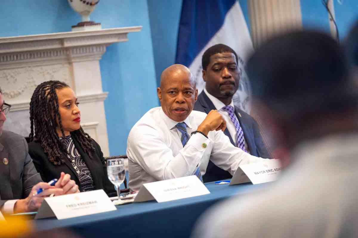 Mayor Eric Adams speaks at roundtable