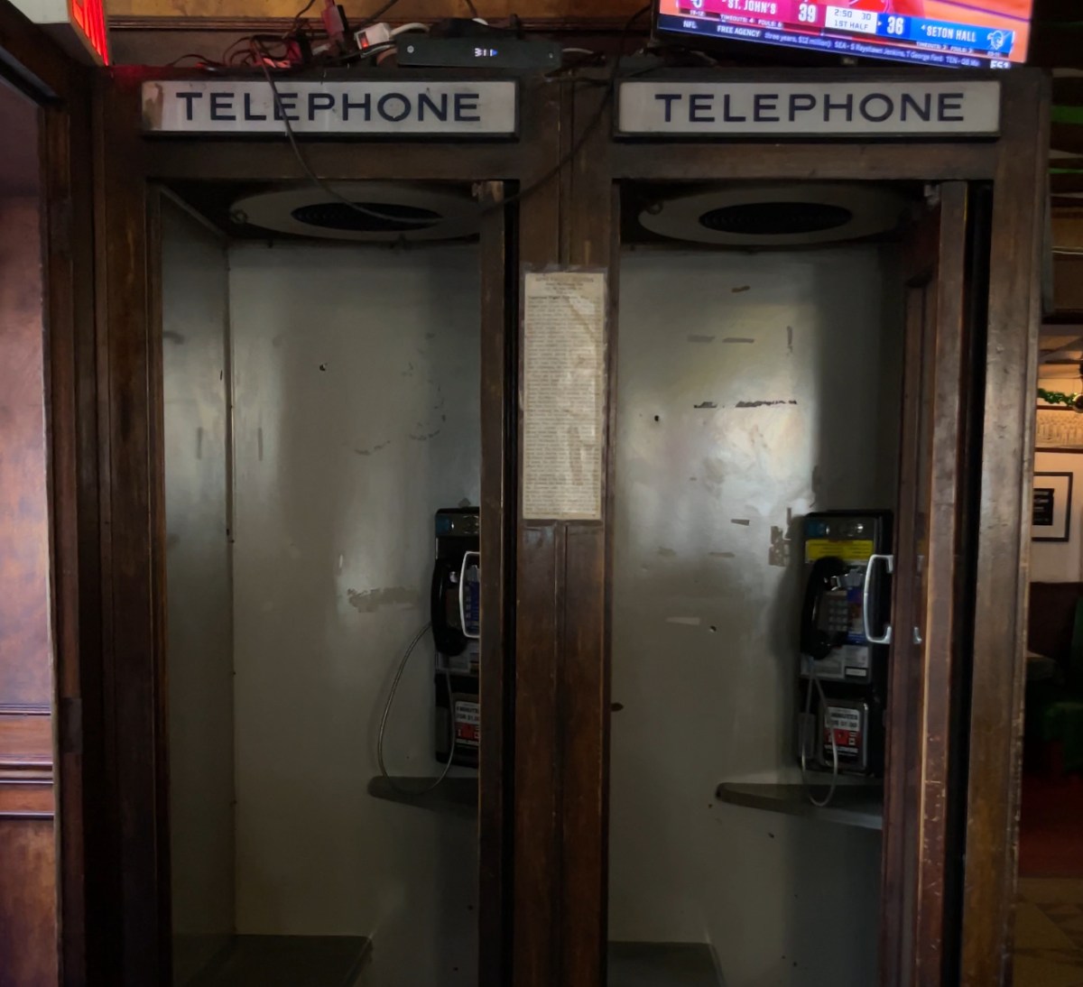 Old fashioned telephone booths