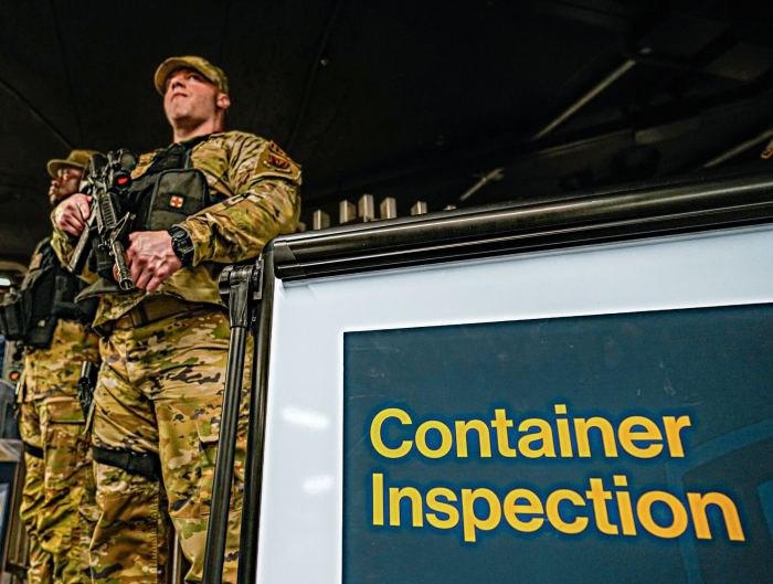 National Guard soldiers no longer carrying long guns at subway bag checks 4