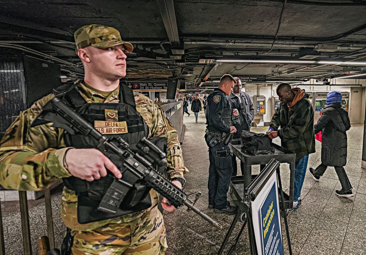 National Guard member with long gun