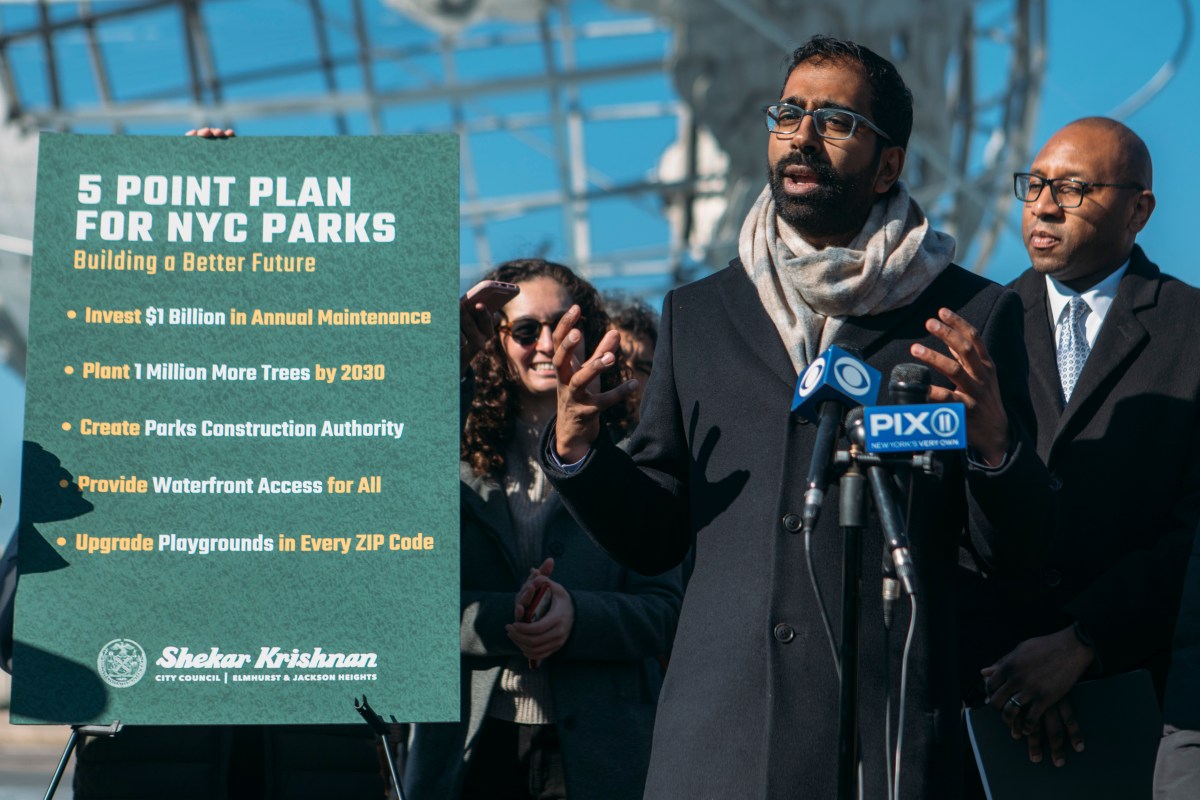 Queens Council Member Shekar Krishnan speaks about parks