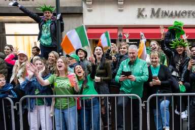 Revelers at St. Patrick's Day Parade in Manhattan