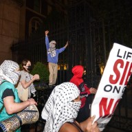 Students protesting at Columbia University
