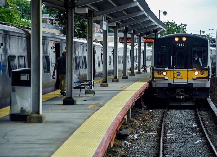 LIRR train pulls into Far Rockaway