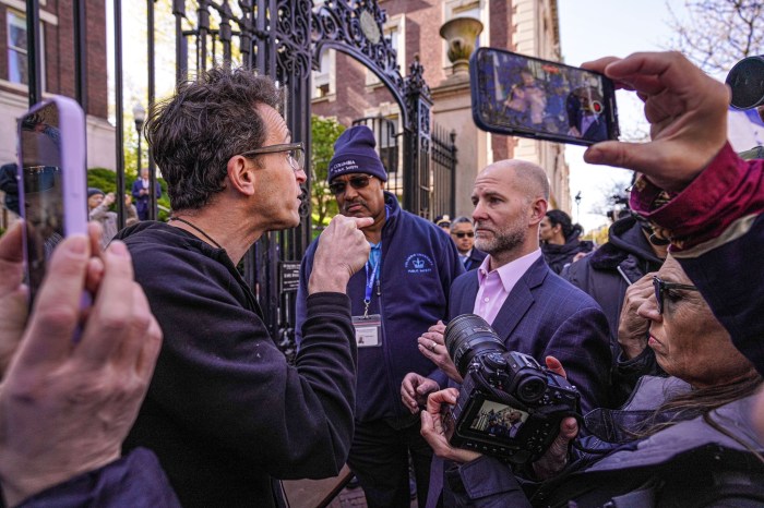 Columbia University professor argues with administrator after being denied access