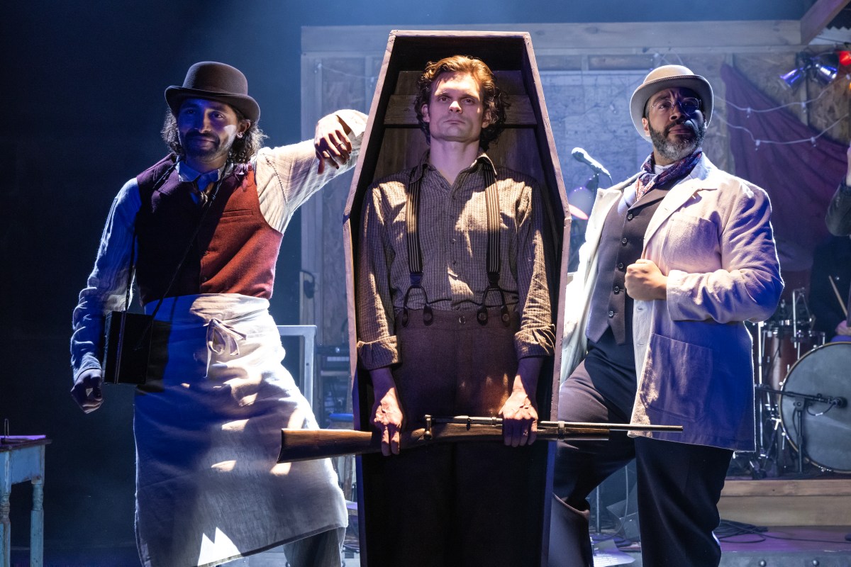 Off-Broadway show: Trent Saunders, Andrew Durand and Eddie Cooper in "Dead Outlaw"