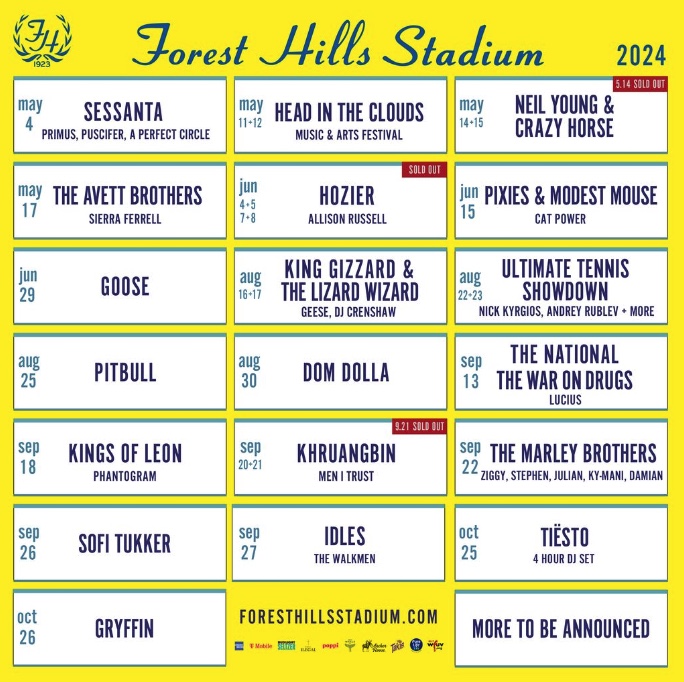 Forest Hills Stadium concert lineup 2024