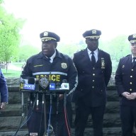 NYPD chiefs talk in Central Park about crime increase