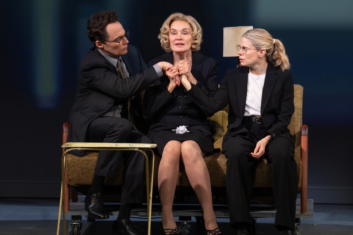 Jim Parsons, Jessica Lange and Celia Keenan-Bolger in "Mother Play" on Broadway