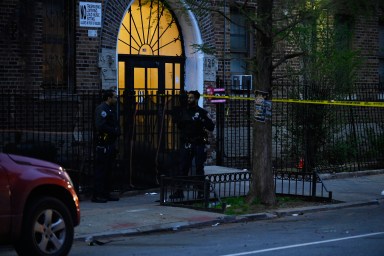 Police at scene where man was shot dead in Brooklyn