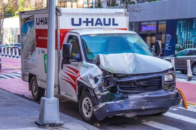 Downtown Brooklyn crash between U-Haul truck