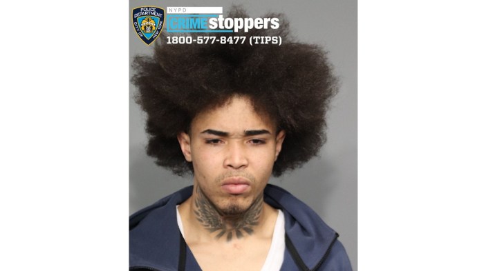 Police are searching for two men who allegedly assaulted a traffic agent in Harlem last week with a fire extinguisher. Police released photos of the suspects, including this man.