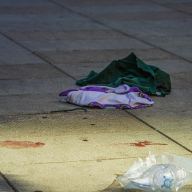 Soho shooting victim's clothes and blood