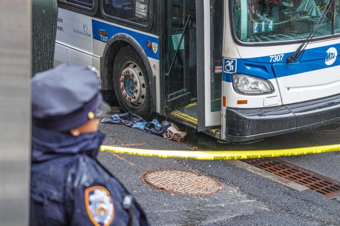 Scene where woman in Brooklyn was struck by MTA bus driver
