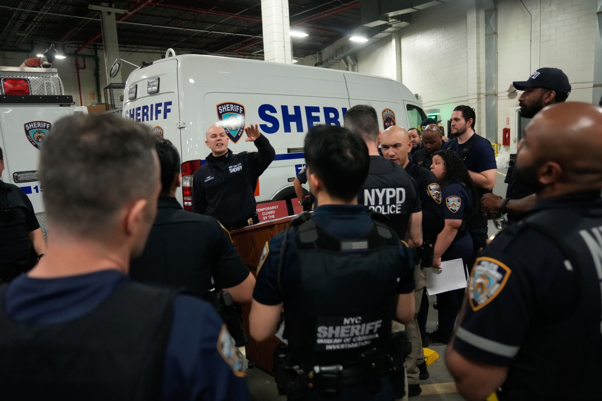 NYC Sheriff's office members ahead of cannabis shop raid