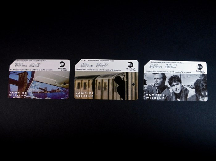 Vampire Weekend commemorative MetroCards