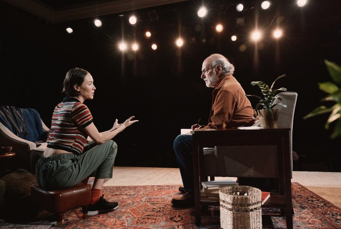 9910 – Sydney Lemmon and Peter Friedman in JOB at SoHo Playhouse © Emilio Madrid
