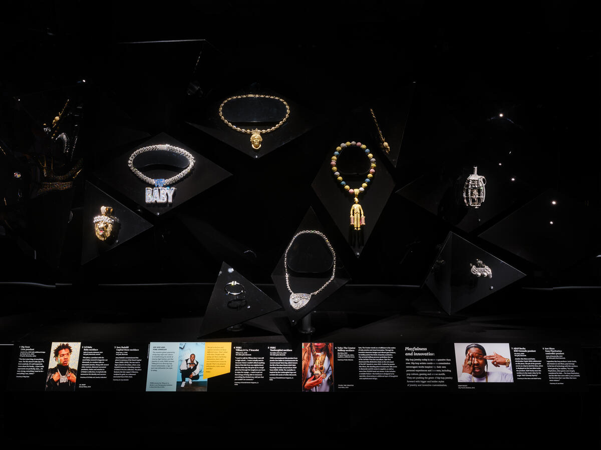 Ice Cold: An Exhibition of Hip-Hop Jewelry opens at the American Museum of Natural History on May 9, in the Melissa and Keith Meister Gallery, part of the Allison and Roberto Mignone Halls of Gems and Minerals.