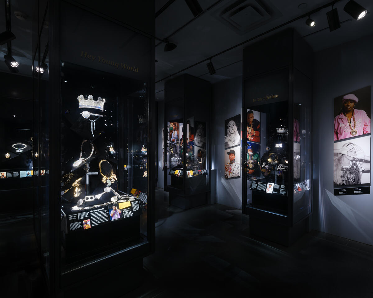 Ice Cold: An Exhibition of Hip-Hop Jewelry opens at the American Museum of Natural History on May 9, in the Melissa and Keith Meister Gallery, part of the Allison and Roberto Mignone Halls of Gems and Minerals.