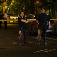 Brooklyn police at shooting scene