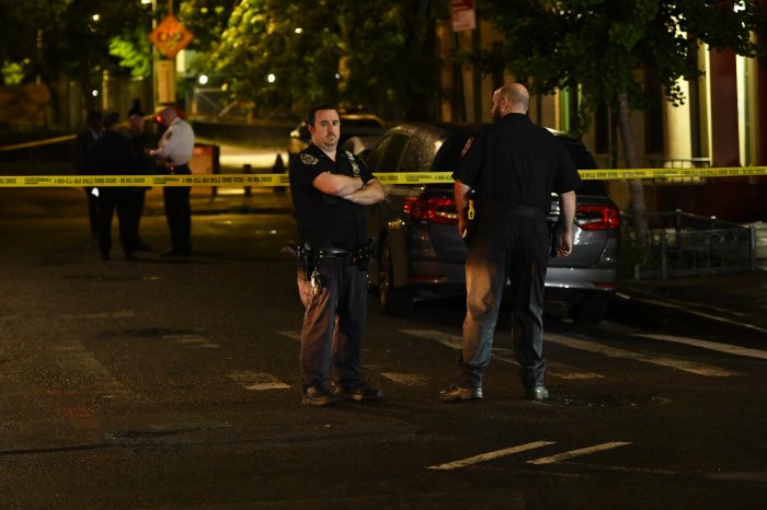 Brooklyn police at shooting scene