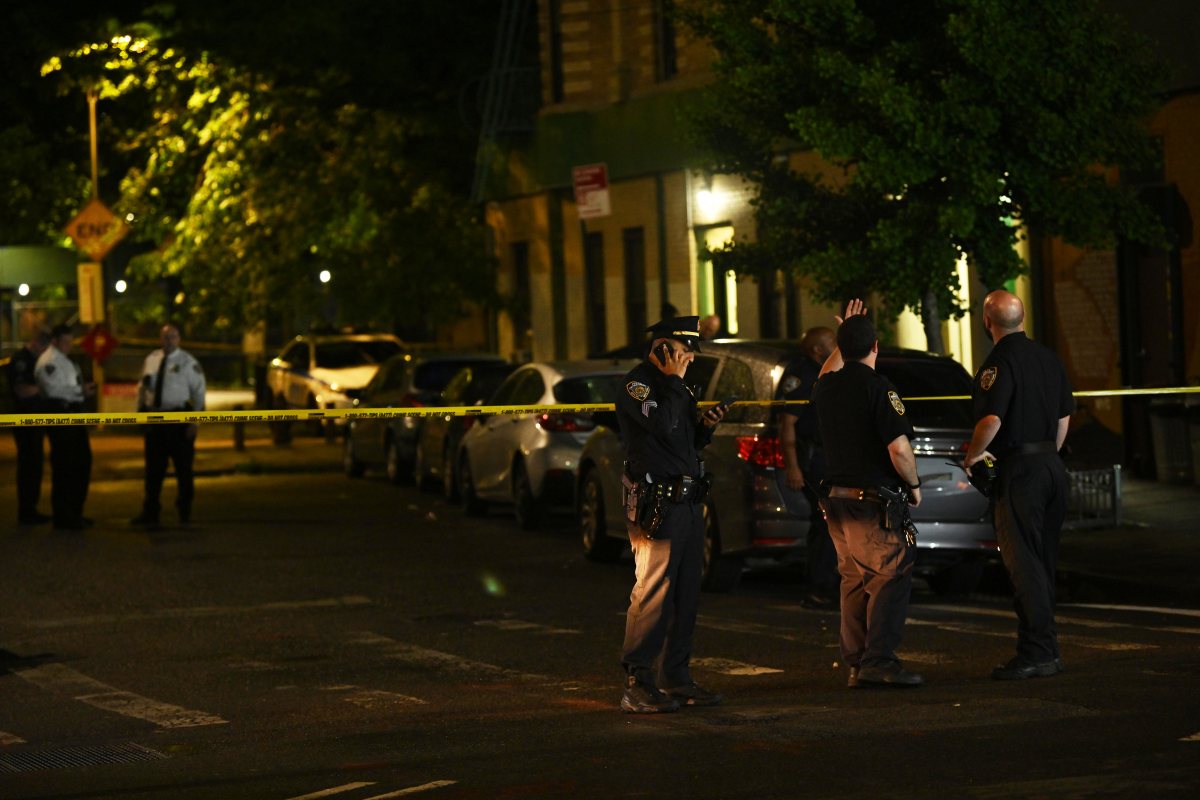 Police officers at Brooklyn crime scene