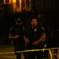 Brooklyn cops at shooting scene